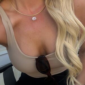 Gold Choker Crystal Necklace